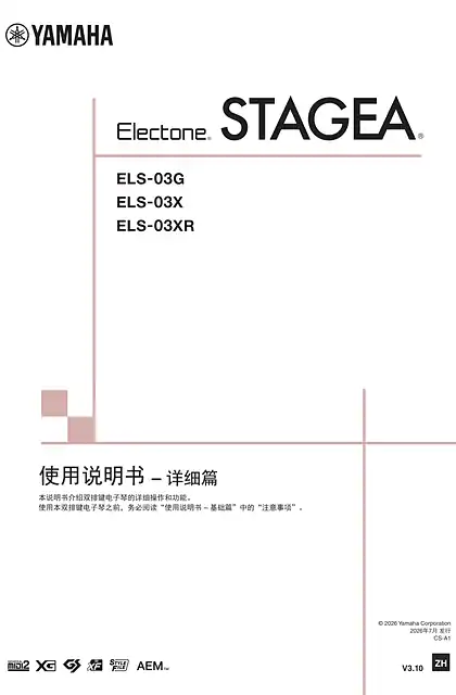 yamaha雅马哈ELS-03G_ELS-03X_ELS-03XR Owner’s Manual – Detailed